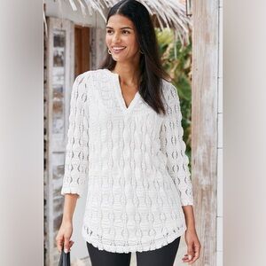 Soft Surroundings White Textured Top